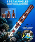 Beefy 2000 Lumen Underwater Flashlight With Three Adjustable Beam Angles illuminating coral, suitable for underwater macro photography.