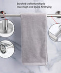 Brushed Nickel 2 Piece Towel Bar Set For Bathroom, 24 Inch Double Towel Rack, Stainless Steel Wall Mount With Concealed Mounting Holes