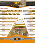 18 Piece Metric Drill And Tap Set With Tap Wrench M2 To M12 HSS Thread Taps And Drills For Metal Working in detailed view