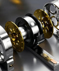 Hella Handy Keychain Tape Measure Boasting A Durable Steel Ruler Track And Totally Sick Wheel Hub Design For Pocket Ready Convenience When You Gotta Take Quick Measurements Right Now, featuring a shiny wheel hub and steel tape.