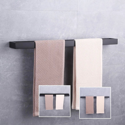 24-Inch Dope Matte Black Bathroom Towel Bar Stainless Steel Towel Rack Wall Mount for a Slick Modern Bath Upgrade 18/8 Rust Resistant Construction Easy Clean Durable Design with towels