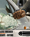 All In One Tactical Pen With Built In Flashlight, Glass Breaker, Bottle Opener, And Multi Tool glass breaker in action on car window