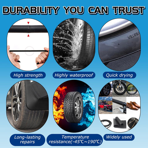 Rubber Cement Glue For Car And Motorcycle Sidewalls DIY Friendly Bonding Waterproof Tire Repair Adhesive That Sticks Quick And Holds Under Heat And Pressure Durable Rubber Sealant For Easy Fixes image showing durability features.