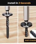 Heavy Duty Lag Screws Size 14 X 3 Inch 30 Pack With Torx T30 Star Bit For Structural Wood Outdoor Projects Alloy Steel Four Layer Coated ACQ Compatible Durable Fasteners DomiZen close-up view.