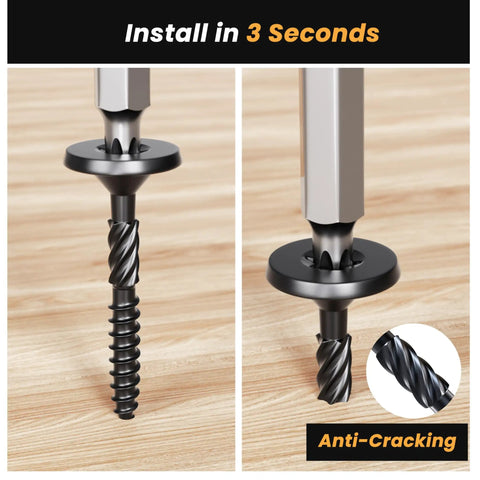 Heavy Duty Lag Screws Size 14 X 3 Inch 30 Pack With Torx T30 Star Bit For Structural Wood Outdoor Projects Alloy Steel Four Layer Coated ACQ Compatible Durable Fasteners DomiZen close-up view.