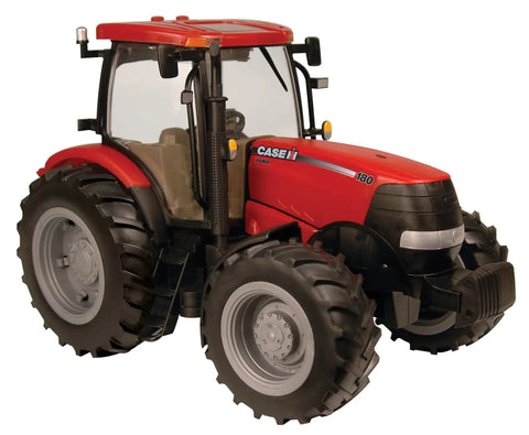 Red toy tractor with large wheels, visible cab details, and opening hood. Big Farm Tractor Toy For Kids With Realistic Lights And Sounds.