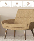 Four Pack Round Felt Furniture Sliders Smooth Floor Glides For Table And Chair Leg Protectors Heavy Duty Black Glide Pads Save Hardwood Surfaces From Scratches Slide Like Butter Always on a modern chair with wood legs.