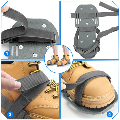 Epoxy Floor Spiked Shoes For Garage Fully Assembled Gunite Shoes With Three Quarter Inch Short Spikes Pro Grade Grip