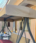 Outdoor Swing Canopy Replacement Cover For 3 Seater Porch Swing Waterproof Top Shade For Patio And Garden Durable Polyester