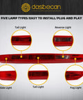 Left Driver Side Rear Bumper Tail Light Fog Lamp For Audi Q5 2009 2016 Replacement 8R0945095B shown with lamp types labeled