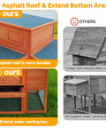 Comparison of Xlarge Chicken Coop With Nesting Box And Run For Backyard Use, showing durable asphalt roof and extended bottom features.