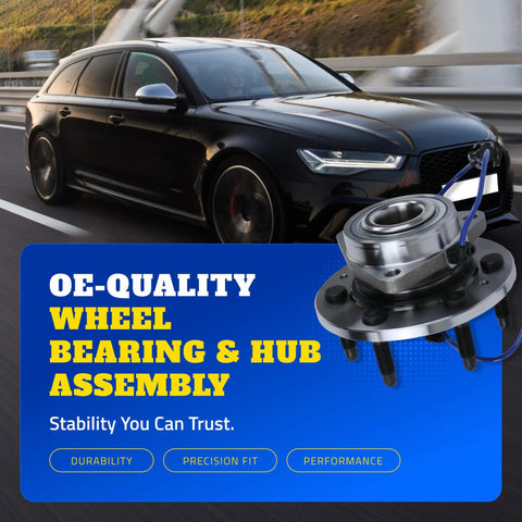 Wheel Bearing And Hub Assembly 512353 For Honda Accord And Acura TSX 2008 2012 2009 2014 Front Or Rear Replacement With OE Grade Fit And Easy Install Direct Fit shown with a car in motion, emphasizing durability and precision.