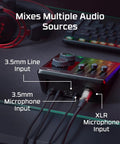 Pro Level Audio Mixer Interface For Streamers And Creators With Easy To Use Controls And Studio Quality 24 Bit 96 KHz Sound