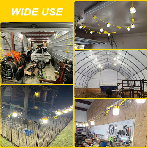 Gig Worthy Construction String Lights 75W 7500LM 5000K Daylight Bright Industrial lighting for diverse outdoor and indoor sites