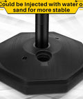 Four 34 Inch Plastic Traffic Delineator Cones With Weighted Fillable Base Portable Safety Posts close-up of base design
