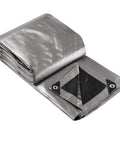 Heavy Duty 30x40 Ft Tarp Waterproof 10 Mil Tarpaulin With Eyelets folded showing reinforced corners and reversible edges