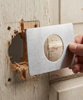 Top Grade Stainless Steel Door Lock Reinforcer Plates With Easy Install Adhesive Backing Perfect For Fixing Shaky Handles And Deadbolts While Boosting Home Security Plus Adding A Nice Decor Touch Without Screws Needed At All, stainless steel plate on damaged wooden door