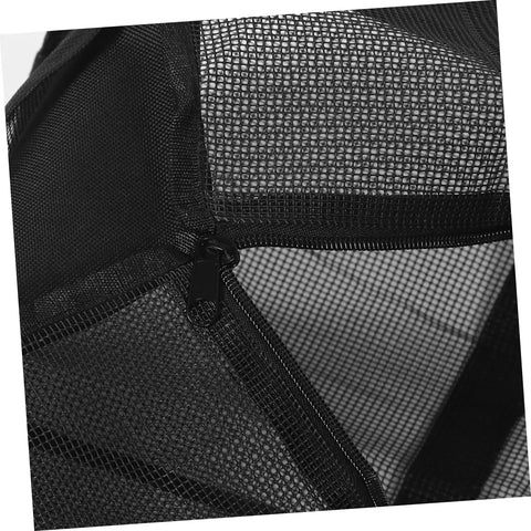 Close-up of black PVC mesh detail on Mesh Basketball Duffle Bag Large Capacity Gym Tote For Sports Gear Dive And Snorkeling.