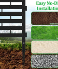 No Dig Plastic Fence Panels 12 Pack Outdoor Privacy Fence Screen installation in various ground types