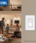 20 Pack 3 Way Decorator Paddle Rocker Wall Switch White Finish For Single Pole Or Three Way 15A 120 277V UL Listed