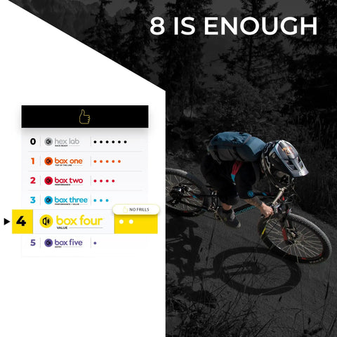 8 Speed Multi Shift Mountain Bike Groupset Beefed Up Kit With Wide Rear Derailleur Shifters Cassette 11 To 42T Chain 116 Link and Shift Housing text.