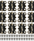 12 Pcs Small Brass Hinges With Screws 1 Inch Retro Vintage Bronze Butterfly Style Hinge Set for Wooden Boxes