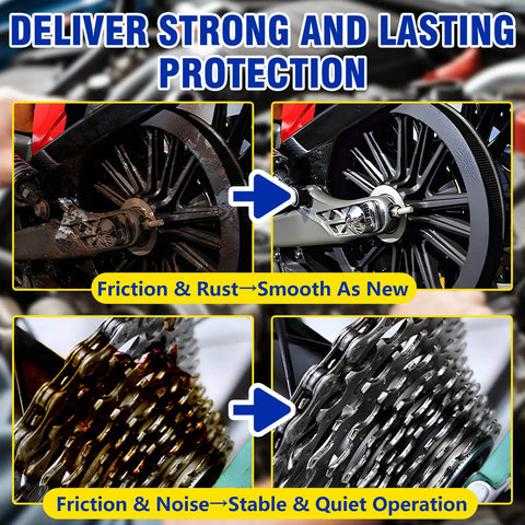 Do It All Lithium Grease 60 Ml For Hinges, Bearings, Gears And More, before and after lubrication on bike and garage door