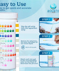 Instructions for using Nine In One Aquarium Water Test Kit With 100 Freshwater And Saltwater Test Strips for quick results.
