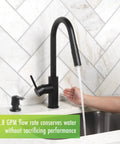 Touchless Kitchen Faucet With Pull Down Sprayer Matte Black Finish Motion Sensor High Arc Spout 1.8 GPM Flow