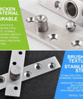 2 Pack Stainless Steel Door Hinges With 360 Degree Rotation For Internal Doors And Screens Concealed Pivot Hinge Up Down Shaft