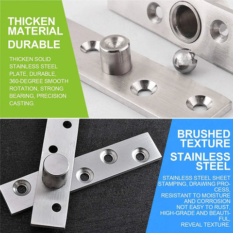 2 Pack Stainless Steel Door Hinges With 360 Degree Rotation For Internal Doors And Screens Concealed Pivot Hinge Up Down Shaft