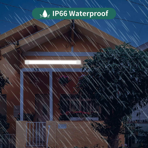 Led Tube Light Fixture 18W 2Ft Linkable Shop Light For Garage Kitchen Bathroom Closet Office 5000K White Triproof Installed