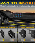 Dashboard view showing 8 Gang Switch Panel With 3 Silicone Buttons For On Off Memory Function, Brightness Adjust And Single Color Mode.