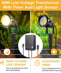 All In One Outdoor Landscape Lighting Kit With Eight 5W LED Spotlights, 80Ft Wire, 60W Low Voltage Transformer, Waterproof Connectors