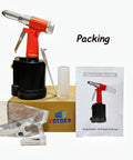 Votoer Air Rivet Gun Hydraulic Pneumatic Riveter Tool Set With One Hand Operation, packed with accessories and manual.