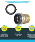 1 Inch MNPT Push To Connect Brass Plumbing Fitting For PEX Copper CPVC PE RT HDPE Pipe With No Tools Required Easy Install