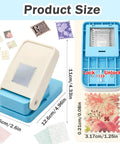 Big 1.5 By 1.25 Inch Stamp Punch For Scrapbooking And Card Making showing product dimensions and stamp cutouts.