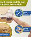 Super Soft Transparent Baby Corner Protectors For Kiddos And Toddlers With Crystal Clear Baby Proof Furniture Edges Smooth As Butter No Sweat Install 12 Pack on furniture corner.