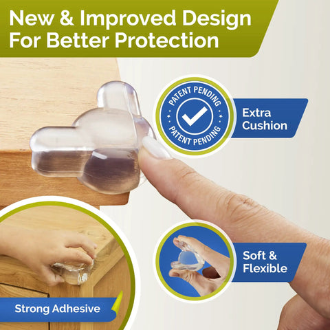 Super Soft Transparent Baby Corner Protectors For Kiddos And Toddlers With Crystal Clear Baby Proof Furniture Edges Smooth As Butter No Sweat Install 12 Pack on furniture corner.