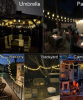 Battery Operated 25 Feet 100 LED Warm White Hanging String Lights With 20 Bulbs Remote Dimmable Eight Modes Memory Timer for various outdoor decor setups