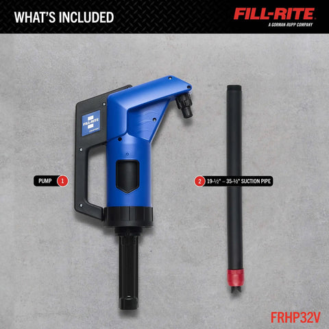 Heavy Duty Hand Operated Diesel Exhaust Fluid Transfer Pump For 55 Gallon Drums Built Tough With Corrosion Resistant Polypropylene, with suction pipe.