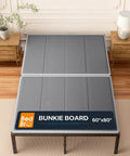 Queen Size Bunkie Board Gray 10mm Low Profile Base For 60X80 Inch Mattresses, flat support on a metal frame.
