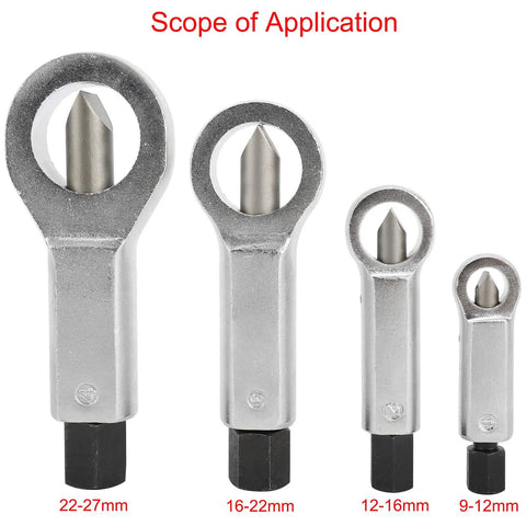 Heavy Duty Nut Splitter Set For Bustin Loose Corroded Damaged Nuts Without Messing Up Bolt Threads 4 Sizes Steel Tools