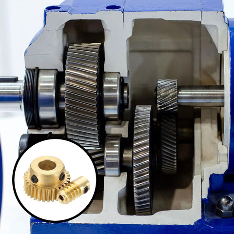 Beefed Up Worm Gear Set With 30 Tooth Brass Gear And Brass Worm 0.5 Module in gearbox display