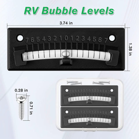 Rock Solid RV Bubble Level Featuring High Visibility Dial And Minus Seven To Seven Degree Graduated Scale Weather Resistant Housing For Camper Setup Two Pack Black Dead On Fo Sho Ready All Year
