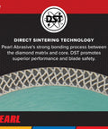 Close-up of P4 Thin Mesh Turbo Porcelain Blade edge showcasing direct sintering technology and diamond bond mesh detail.
