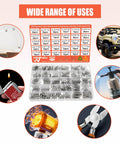 Image showing 304 Stainless Steel Compression Springs Assortment Kit with 470 pieces and uses for electronics repair and DIY projects.