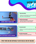 How to use Dead Simple Expanding Foam Insulation Kit with foam gun and disposable nozzles for precise application.