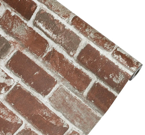 Red Brick Peel And Stick Wallpaper Self Adhesive Waterproof Removable Vinyl Wall Covering For Home Decor And Furniture Makeovers