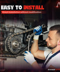 Mechanic installing Nissan KA24E 2.4L Engine Timing Chain Kit With Gaskets And Oil Seal OE Replacement on car